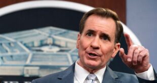 Pentagon spokesman John Kirby speaks during a briefing at the Pentagon in Washington, Friday, April 29, 2022.  