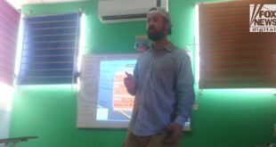 Raymond "RJ" McLeod, the former fugitive accused of murdering his girlfriend Krystal Mitchell in San Diego in 2016, pictured here teaching a class in El Salvador, where he was allegedly laying low as an English instructor while on the U.S. Marshals' Top 15 Most Wanted List until his capture Monday.