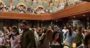 Georgetown University students walk out as Mike Pence delivers speech